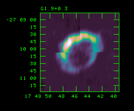 Young Galactic SNR G1.9+0.3 at 1.5/4.9
GHz showing expansion